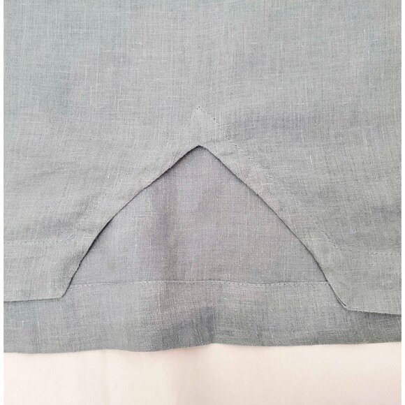 Yuvita Women's 100% Linen Sage Three-Quarter Sleeve Quotidian Top Pullover Shirt - Picture 10 of 11